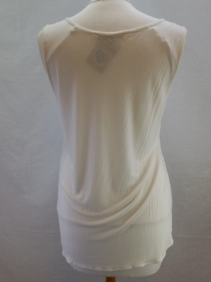 Nougat London White Semi Sheer Patterned Vest Top - Size 4