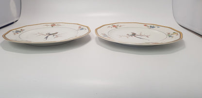 2x Theodore Haviland Limoges Salad Plates Birds of paradise VGC