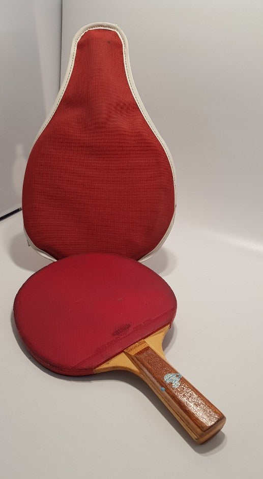 Vintage Intersprort Table Tennis Bat in Red with Case GC