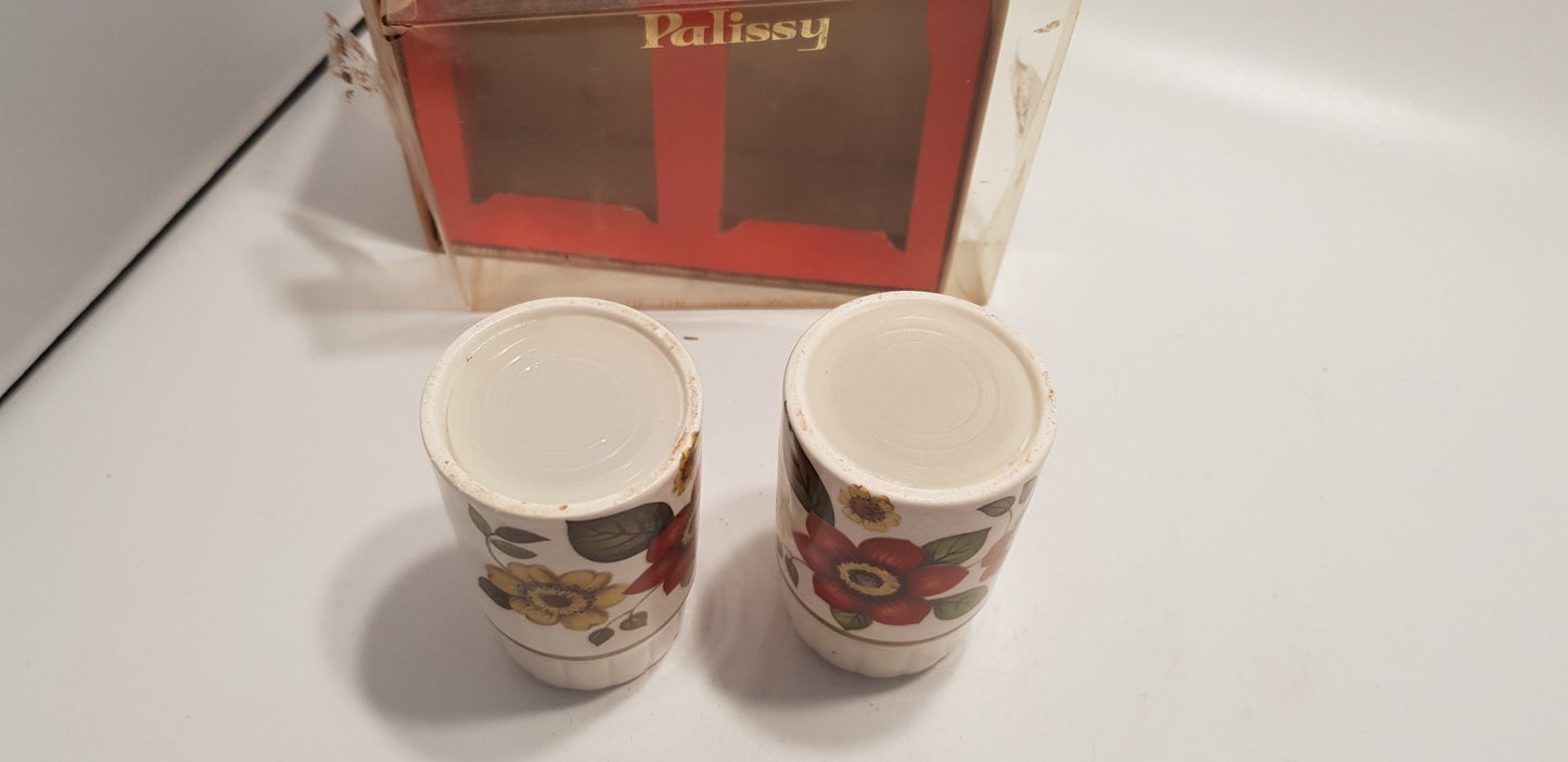 Vintage. Palissy Floral Cruet Salt & Pepper Set in Original Box VGC