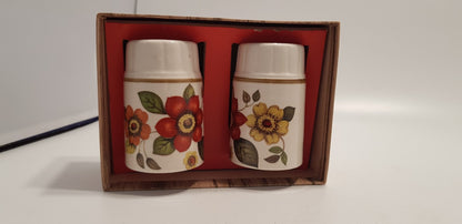 Vintage. Palissy Floral Cruet Salt & Pepper Set in Original Box VGC