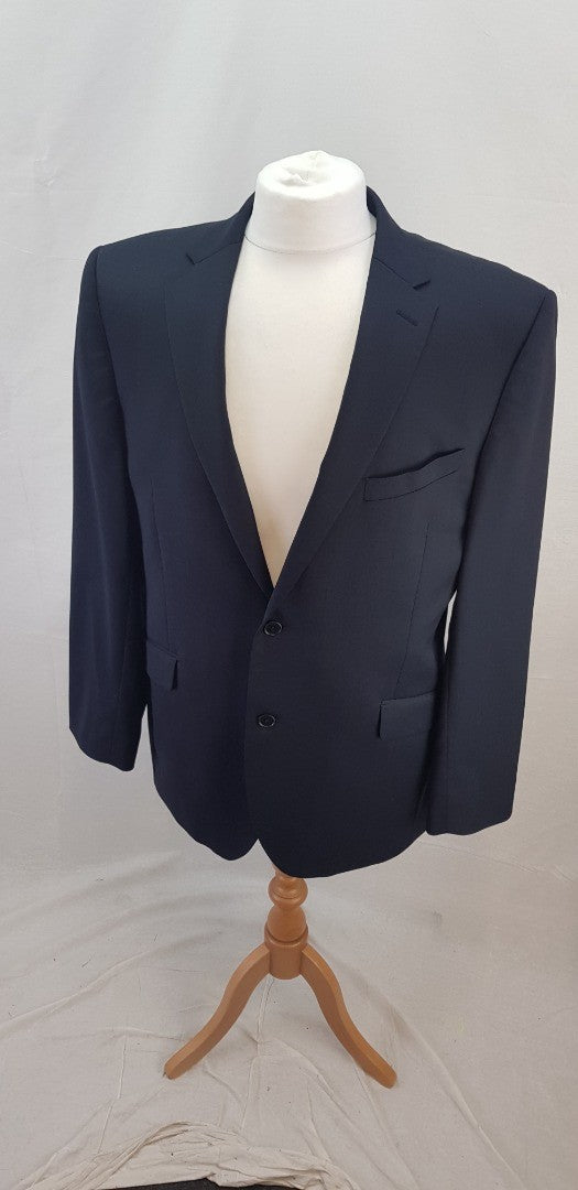 Austin Reed Navy Wool Blend Jacket Size 44 with Stretch  VGC