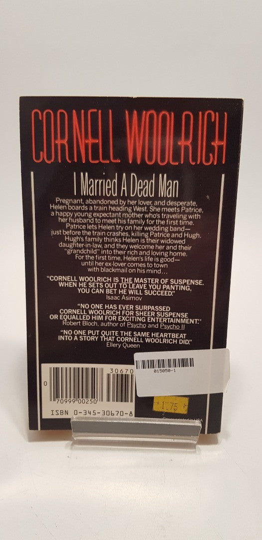 I Married a Dead Man By Cornell Woolrich Paperback Vintage 1St Print 1983 Excellent Condition