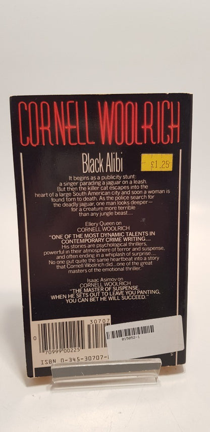 Black Alibi By Cornell Woolrich Paperback Vintage 1st Print 1982 Excellent Condition