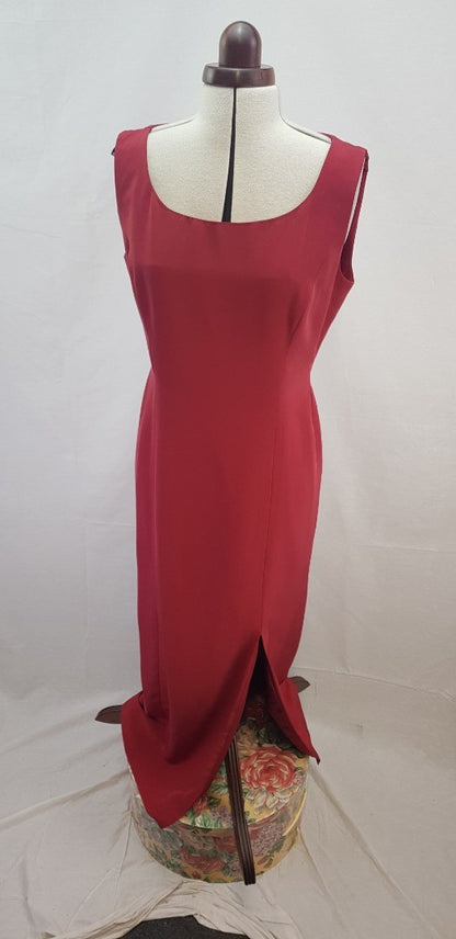 Carol Warrington Long Red Dress Size 12  Handmade VGC