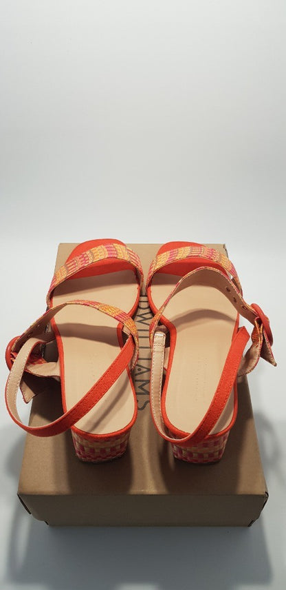 JD Williams Orange Strappy Sandal Size 8 BNIB