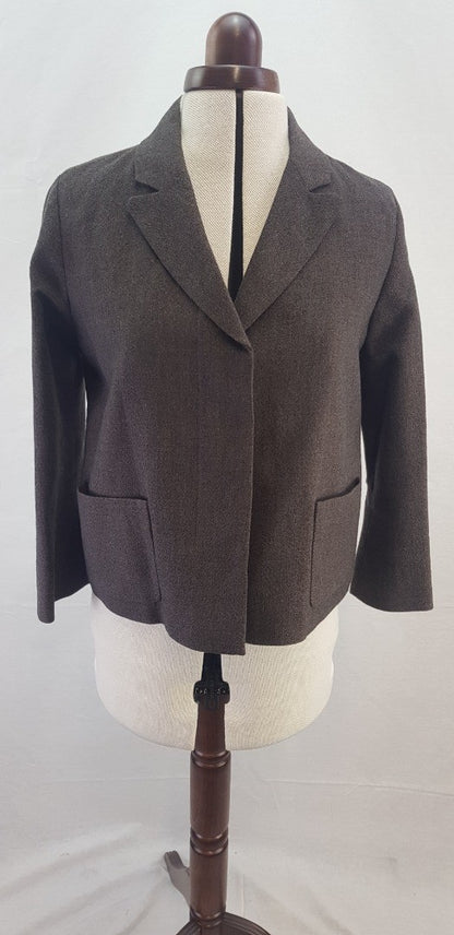 Toast Brown Linen Wool Jacket Size 8 Nearly New Condition