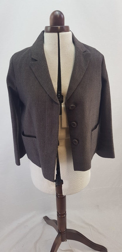 Toast Brown Linen Wool Jacket Size 8 Nearly New Condition