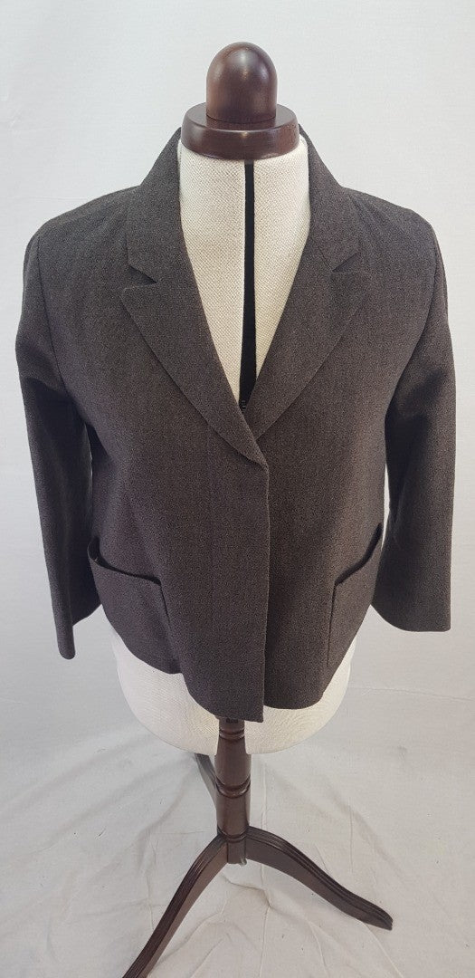 Toast Brown Linen Wool Jacket Size 8 Nearly New Condition