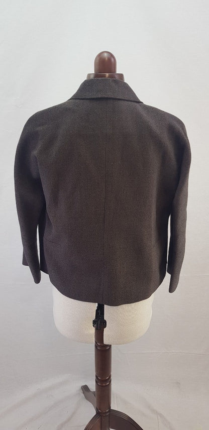 Toast Brown Linen Wool Jacket Size 8 Nearly New Condition