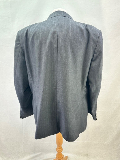 Daks Grey Pinstripe Suit Jacket / Blazer 100% Wool - Size 50R