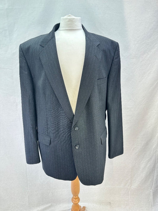 Daks Grey Pinstripe Suit Jacket / Blazer 100% Wool - Size 50R