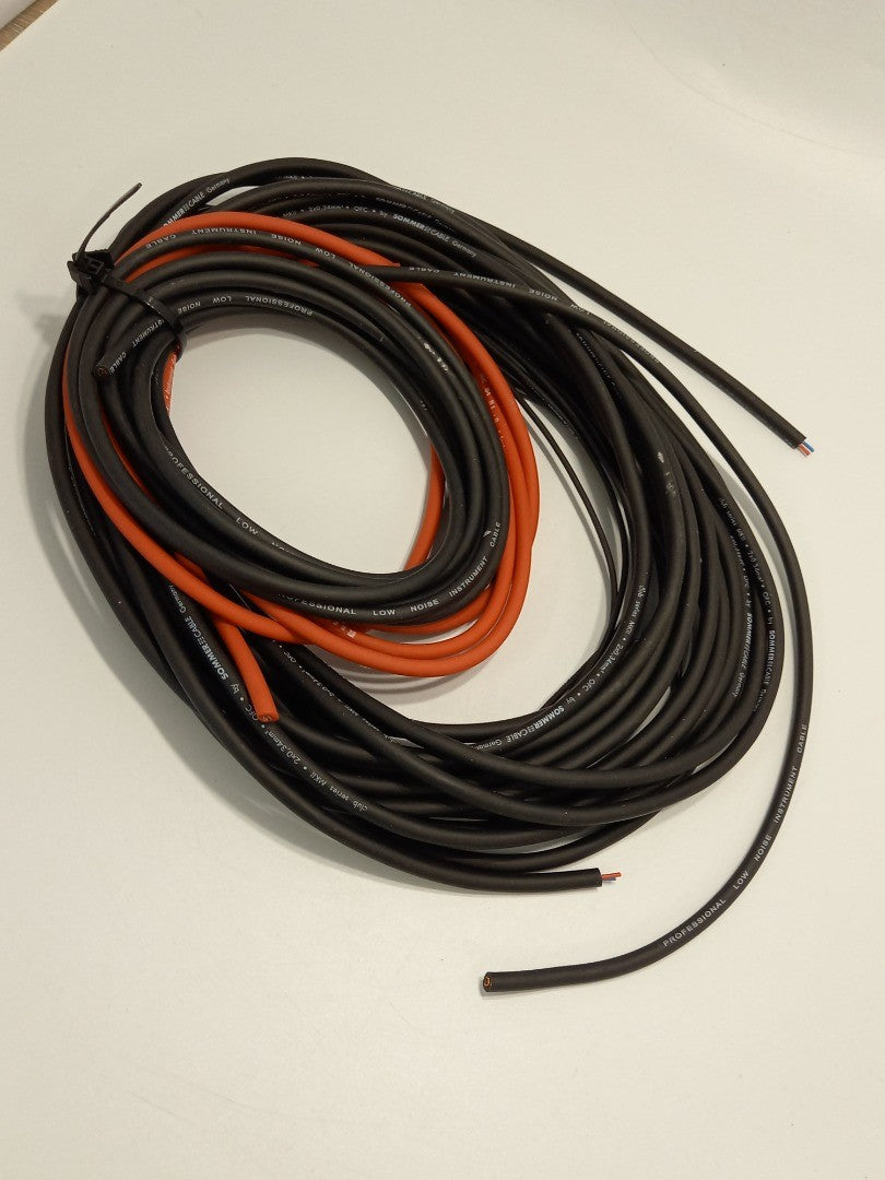 Professional Low Noise Instrument Raw Cables x4 - Varying Thickness & Length