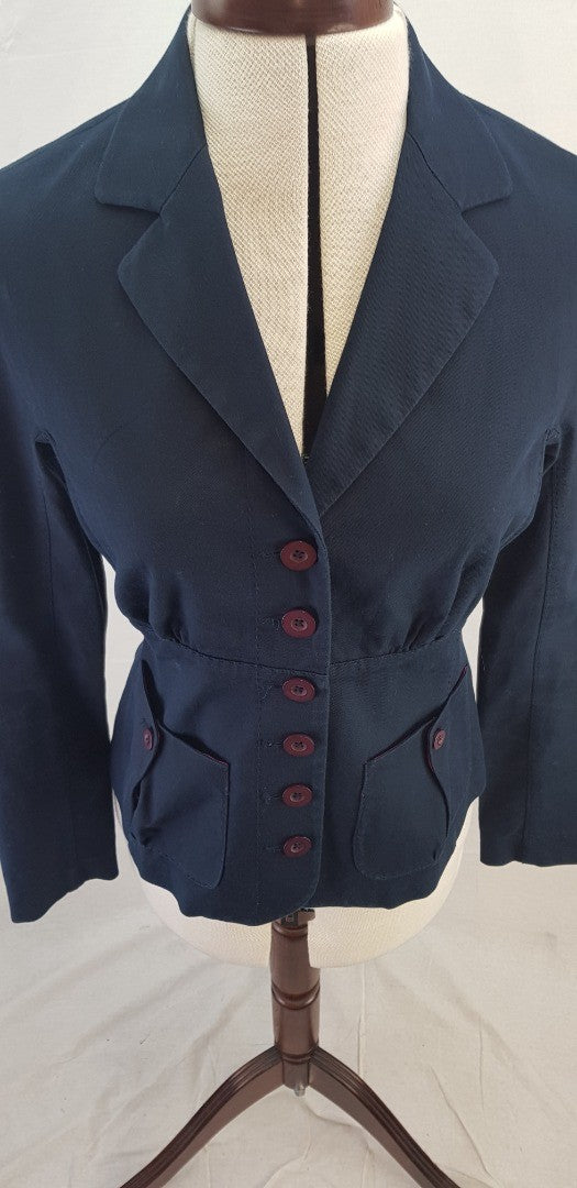 Hoss Stretchy Navy Blazer Pockets Size 10/12 Excellent Condition