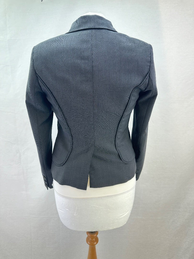 Reiss Grey Tailored Ladies Blazer / Suit Wool Blend Jacket - Size UK 10