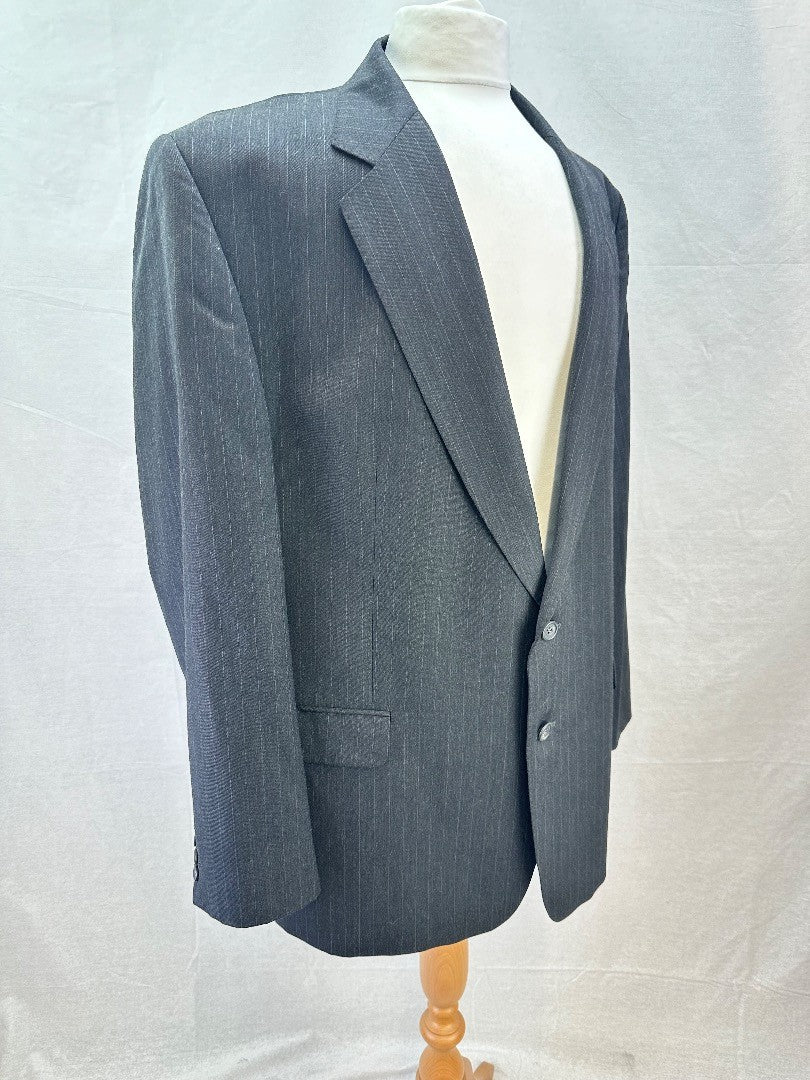 Daks Grey Pinstripe Suit Jacket / Blazer 100% Wool - Size 50R