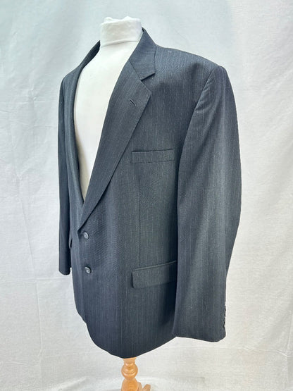 Daks Grey Pinstripe Suit Jacket / Blazer 100% Wool - Size 50R