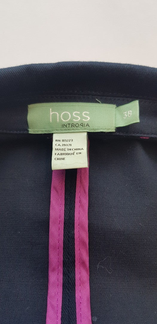 Hoss Stretchy Navy Blazer Pockets Size 10/12 Excellent Condition