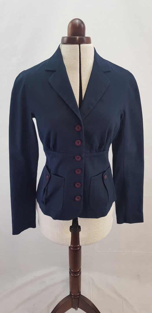 Hoss Stretchy Navy Blazer Pockets Size 10/12 Excellent Condition