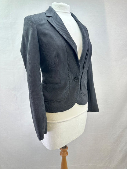 Reiss Grey Tailored Ladies Blazer / Suit Wool Blend Jacket - Size UK 10