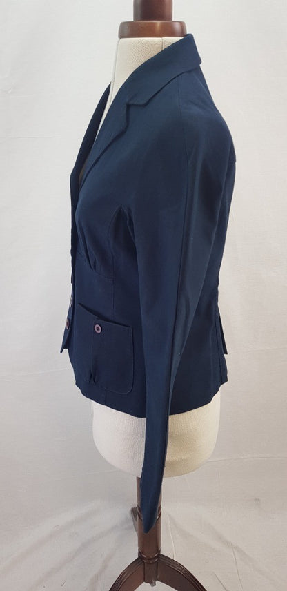 Hoss Stretchy Navy Blazer Pockets Size 10/12 Excellent Condition