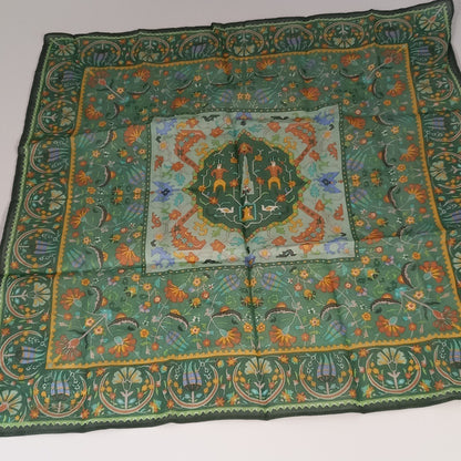 Silk Road Club - Silk Square 16.5"  - Green Floral