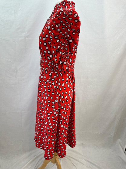 Jolie Moi Red Spotty Stretchy Dress Size 16 BNWT