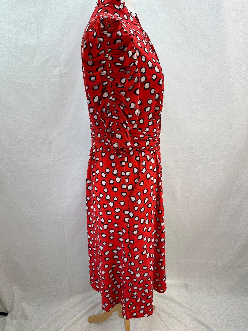 Jolie Moi Red Spotty Stretchy Dress Size 16 BNWT