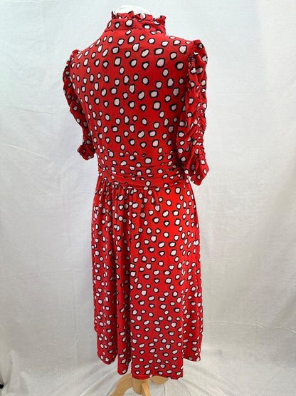 Jolie Moi Red Spotty Stretchy Dress Size 16 BNWT