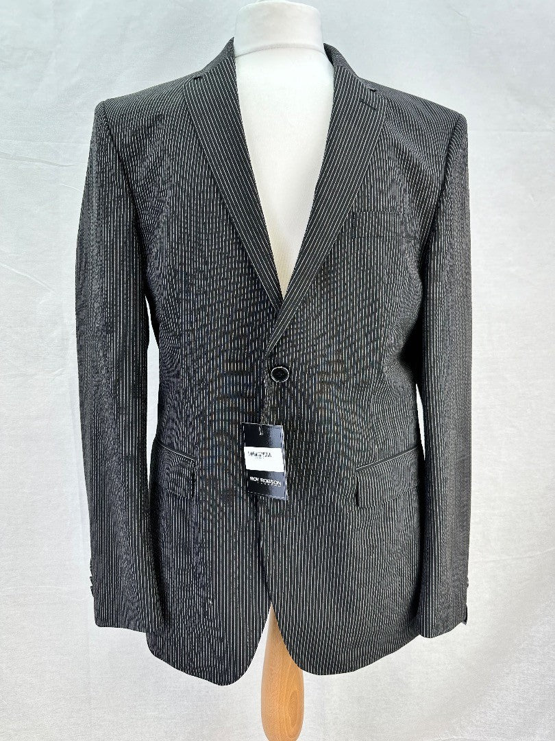 Roy Robson Summer Formal Stripe Jacket - Charcoal - EU Size 52"/UK 42"  -BNWT