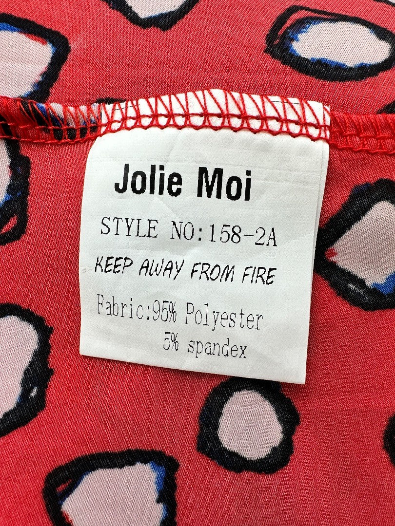 Jolie Moi Red Spotty Stretchy Dress Size 16 BNWT