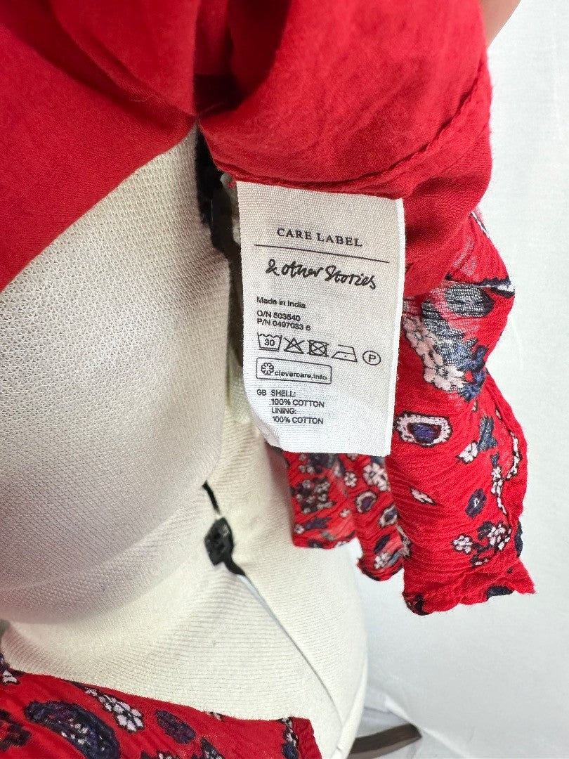 & Other Stories -Paris Atelier - Red Sun Dress - UK Size 8