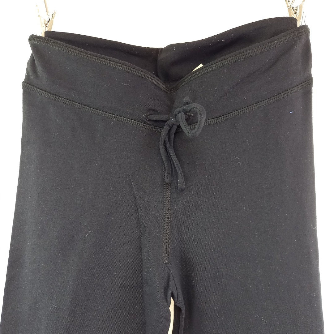 Sweaty Betty Cropped Black Leggings w Waist & Ankle Ties - UK Size M