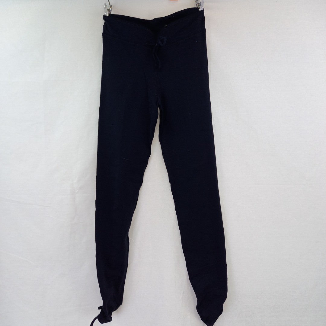 Sweaty Betty Cropped Black Leggings w Waist & Ankle Ties - UK Size M