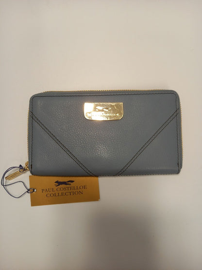 Paul Costelloe Purse Wallet, Women's Grey Leather Zip Around Clutch