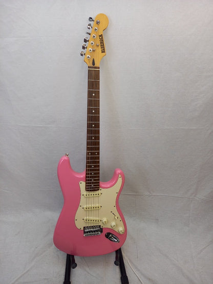 BlueRock Pink 6 String Electric Guitar Right Handed with Soft Case & Lead