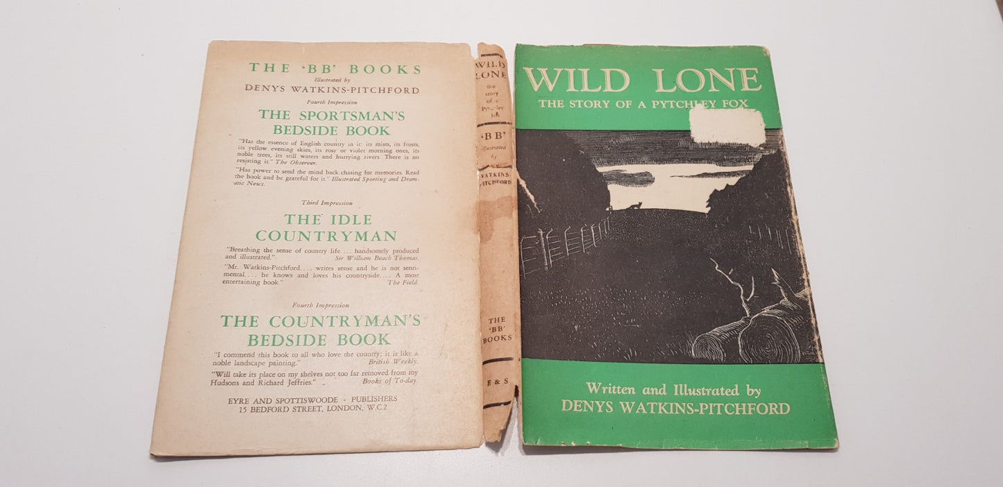 Wild Lone The Story of a Pytchley Fox by Denys Watkins-Pitchford Hardback Vintage