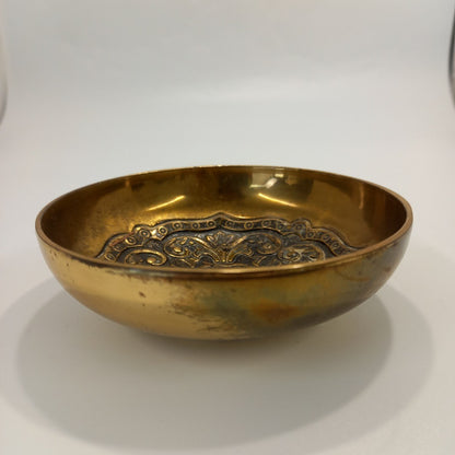 Tibetan Small Solid Brass Bowl -Trinket - 4"