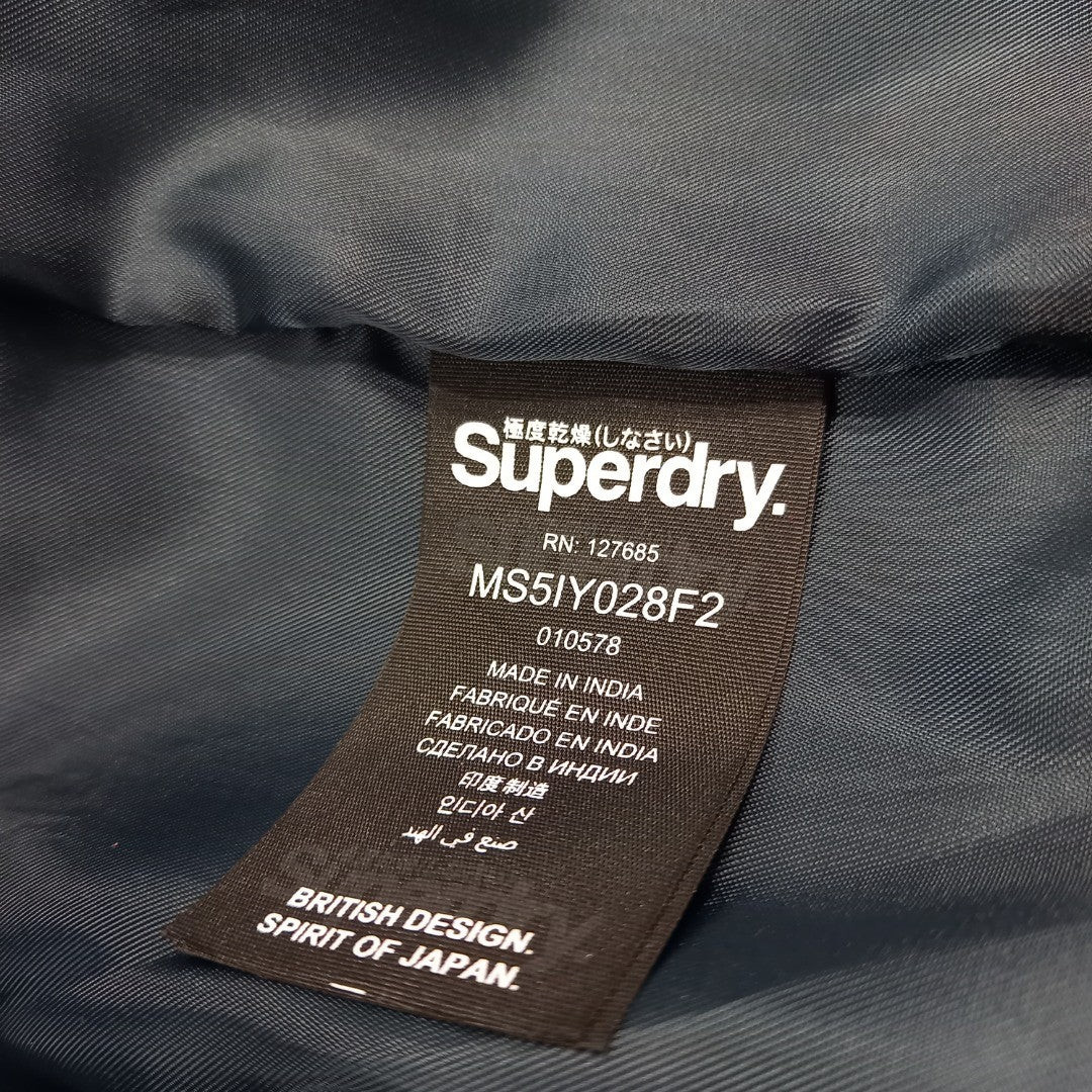 Superdry Leather Jacket - Men's - Brown -  Superdry Size 2XL (M/L)