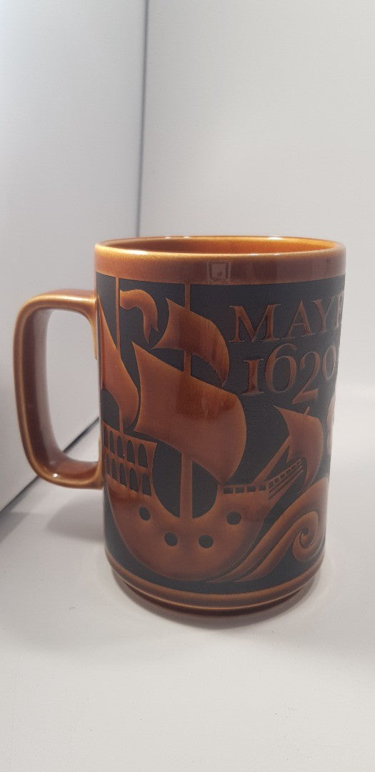 Hornsea John Clappison Mug Mayflower 1970 Brown & Black Vintage Excellent Condition