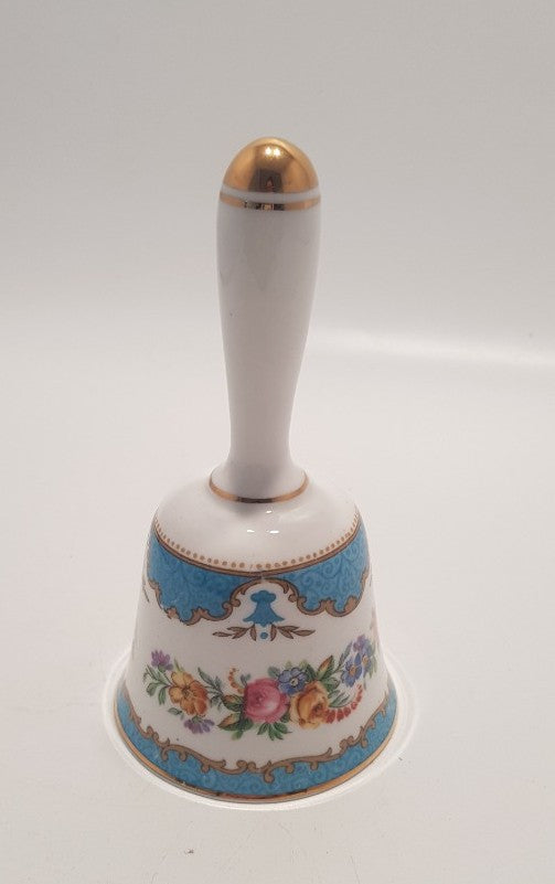 Floral Porcelain Bell Crown Staffordshire 5" Tall VGC Vintage