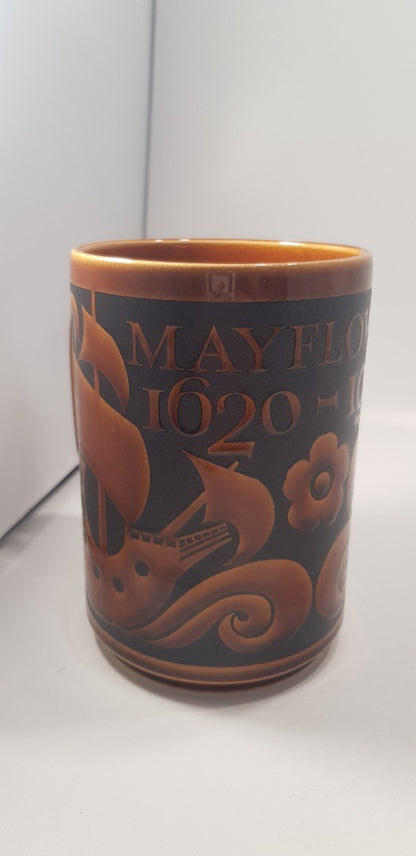 Hornsea John Clappison Mug Mayflower 1970 Brown & Black Vintage Excellent Condition