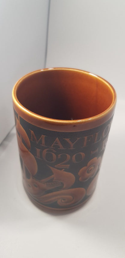 Hornsea John Clappison Mug Mayflower 1970 Brown & Black Vintage Excellent Condition