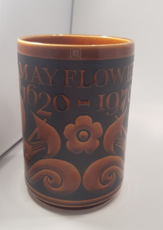 Hornsea John Clappison Mug Mayflower 1970 Brown & Black Vintage Excellent Condition