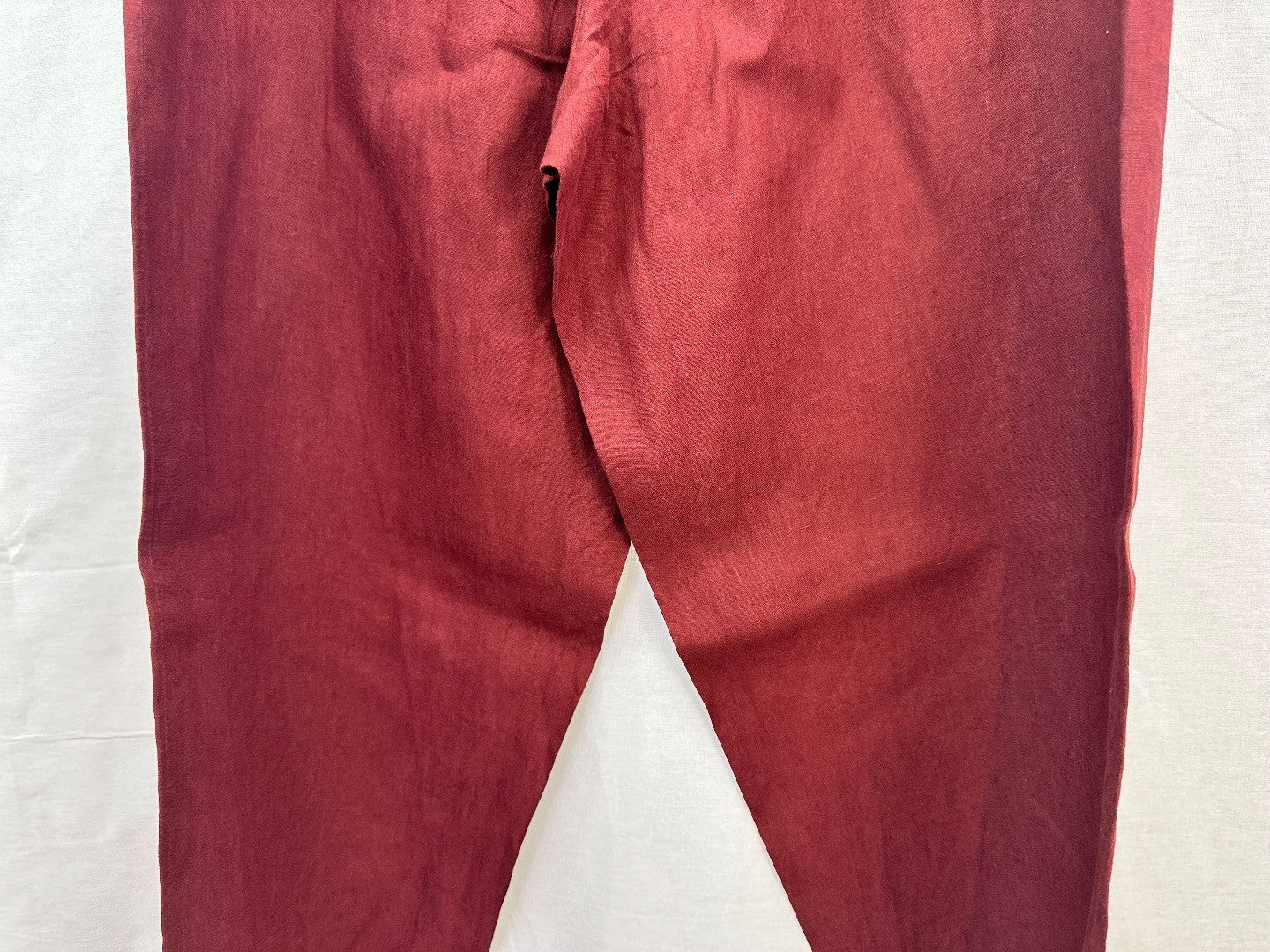 Jigsaw Burgundy Linen Trousers Size 10 VGC