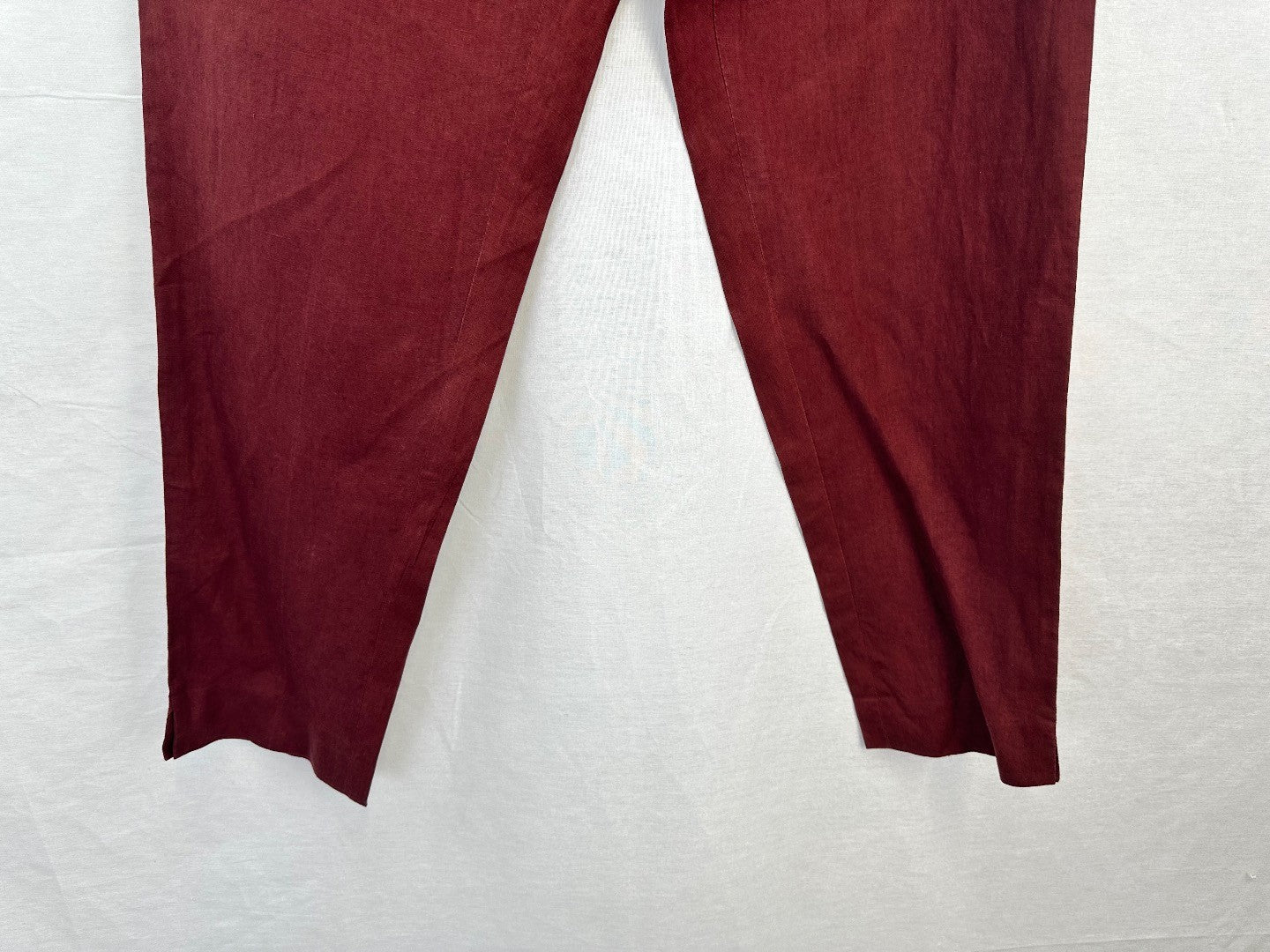 Jigsaw Burgundy Linen Trousers Size 10 VGC