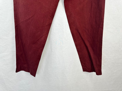 Jigsaw Burgundy Linen Trousers Size 10 VGC