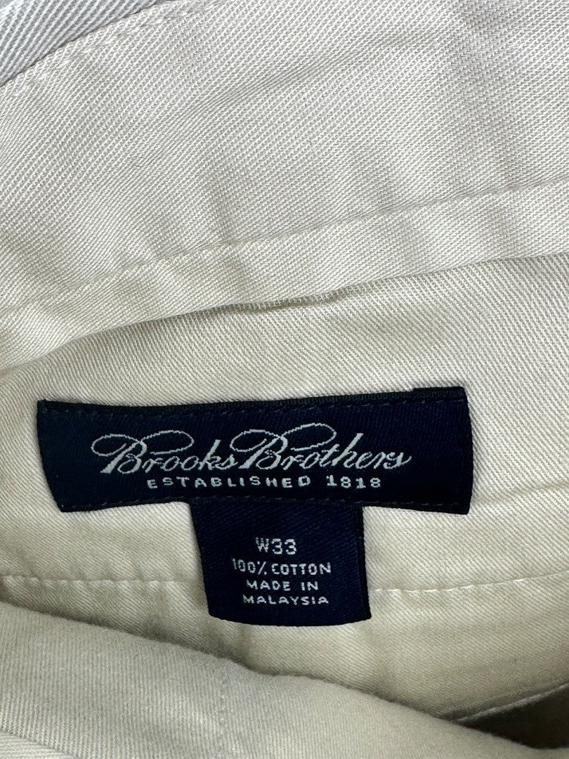 Brooks Brothers Oatmeal Chino Style Shorts W33 100% Cotton VGC