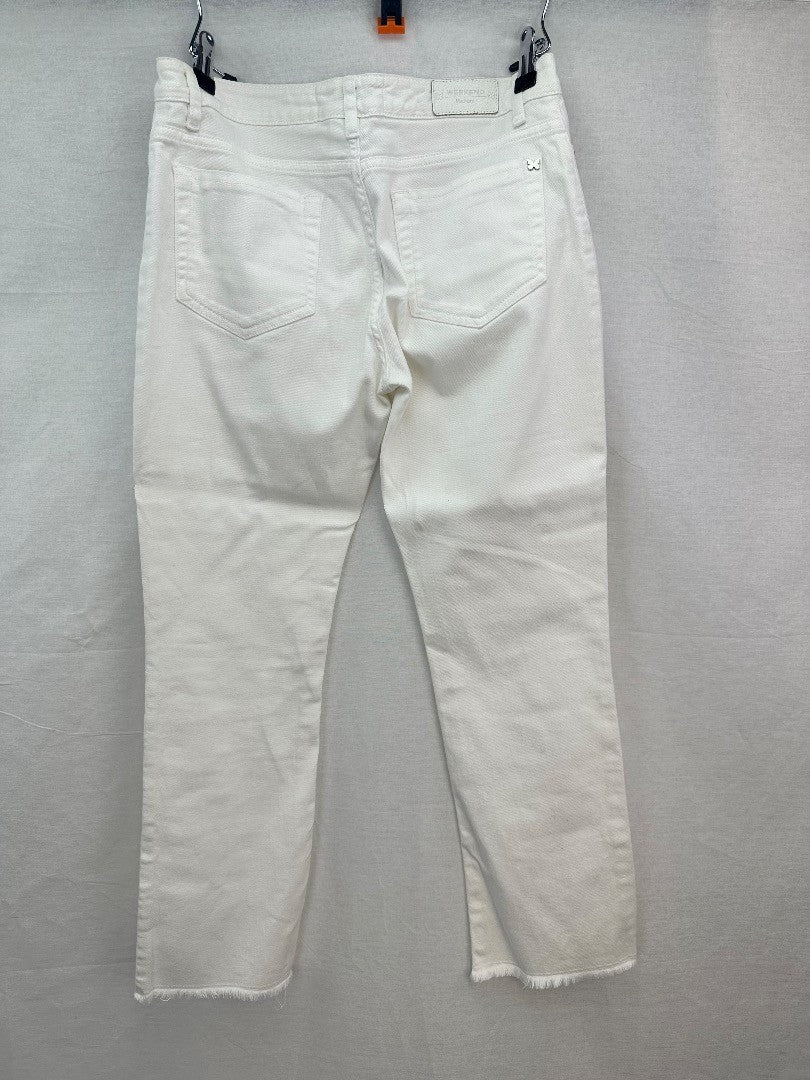 Weekend MaxMara Cropped Capri Flare White Jeans W19 Size 10 VGC