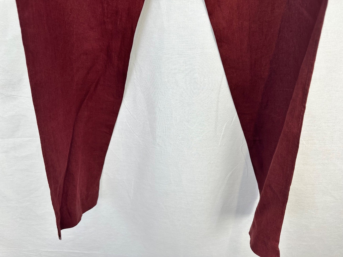 Jigsaw Burgundy Linen Trousers Size 10 VGC